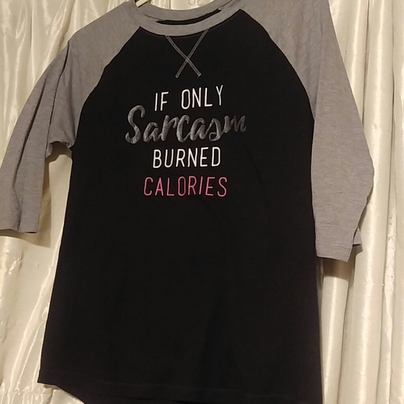 "If Only Sarcasm Burned Calories" funny tee - Picture 2 of 4